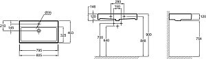 Раковина накладная Jacob Delafon VIVIENNE EXBI112-00 купить в интернет-магазине Sanbest