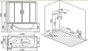Душевой бокс SSWW BU615 стекло прозрачное/профиль хром купить в интернет-магазине Sanbest
