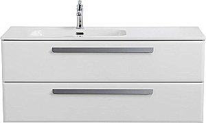 Тумба с раковиной Cezares ECO-CER-N 120 ECO-CER-N-1200-2C-SO-BL белая глянцевая левая/правая для ванной в интернет-магазине Sanbest