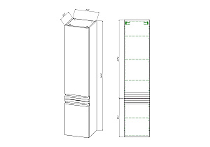 Пенал Aquatek ВЕГА 35 серый туман для ванной в интернет-магазине сантехники Sanbest