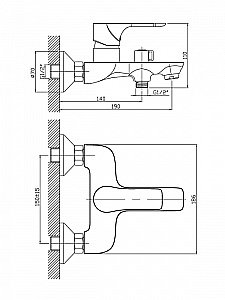 Смеситель для ванны Orange Aristo M19-100b купить в интернет-магазине сантехники Sanbest