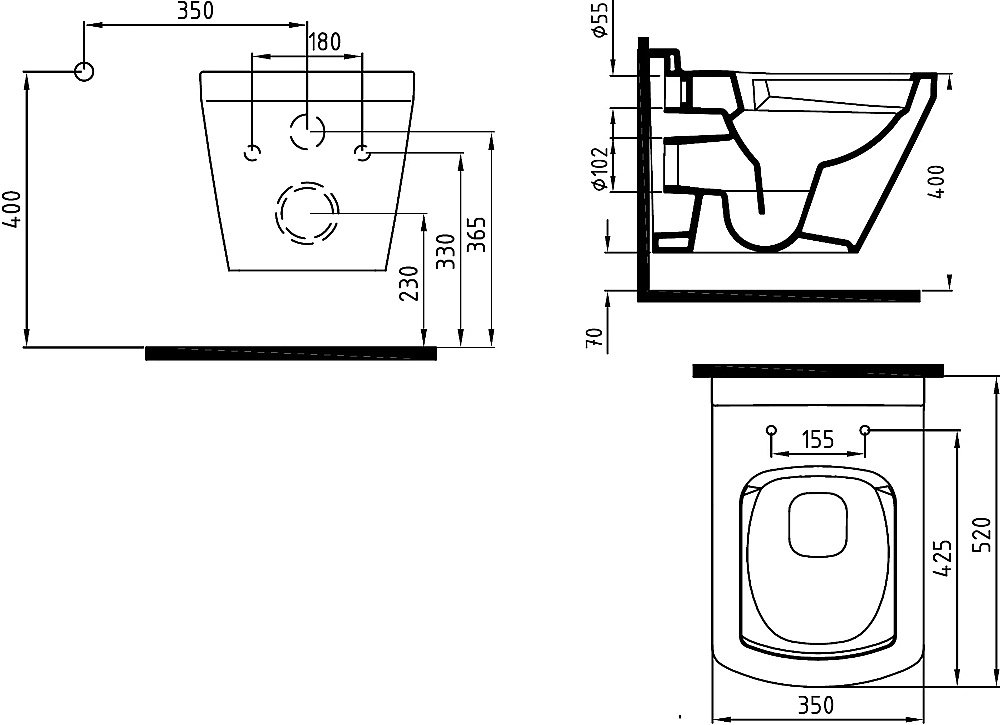 Унитаз Bien Neptun NPKA052N1VP1W5000 белый, с крышкой микролифт, безободковый купить в интернет-магазине Sanbest