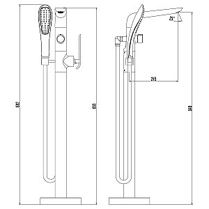 Смеситель для ванны Lemark Melange LM4944CW купить в интернет-магазине сантехники Sanbest