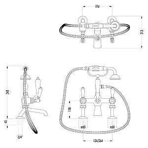Смеситель для ванны Devon&Devon Dandy купить в интернет-магазине сантехники Sanbest