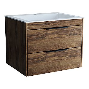 Тумба с раковиной Vincea Chiara 2D 60 VMC-2C2600CO/VCB-13600W тёмный дуб/раковина белая для ванной в интернет-магазине Sanbest