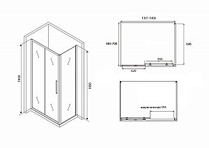 Душевой уголок ABBER Schwarzer Diamant AG30140BH-S70B 140х70 стекло прозрачное/профиль черный купить в интернет-магазине Sanbest
