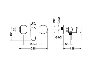 Cмеситель для душа Aquatek ОБЕРОН Set 2 в 1 (AQ1260CR+AQ2014CR) хром купить в интернет-магазине сантехники Sanbest