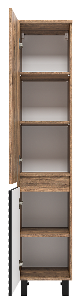 Пенал Brevita Дакота 35 DAK-050350-19/02 черный/темное дерево для ванной в интернет-магазине сантехники Sanbest