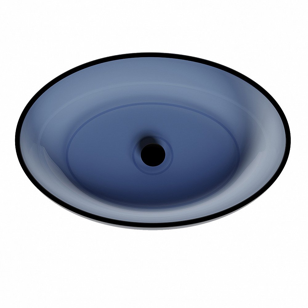Раковина накладная прозрачная ABBER Kristall AT2801Saphir синяя купить в интернет-магазине Sanbest