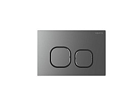 Кнопка для инсталляции Aquatek KDI-0000060 оружейная сталь матовая, ободок хром (клавиши квадрат) купить в интернет-магазине сантехники Sanbest