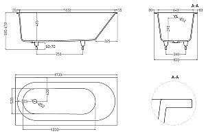 Ванна Salini Ornella S-Sense 170х80 102314G белая купить в интернет-магазине Sanbest
