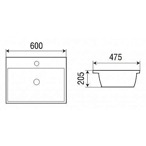Раковина WeltWasser WW DEILBACH 7608-60 белая купить в интернет-магазине Sanbest