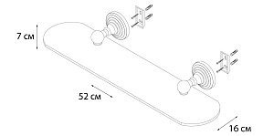 Полка стеклянная FIXSEN RETRO FX-83803 купить в интернет-магазине сантехники Sanbest