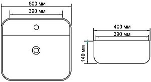 Раковина накладная Aquanet City-2-MB 50 273669 черная матовая купить в интернет-магазине Sanbest