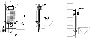 Унитаз подвесной WeltWasser MARBERG 507 + GELBACH 043 MT-BL + MAR 507 RD GL-WT черный матовый, безободковый, с крышкой микролифт, слив-торнадо, с инсталляцией и белой глянцевой кнопкой купить в интернет-магазине Sanbest