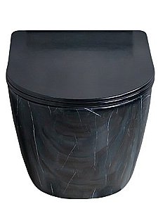 Унитаз подвесной GID Bs2198 под мрамор/черный, с крышкой микролифт, безободковый купить в интернет-магазине Sanbest