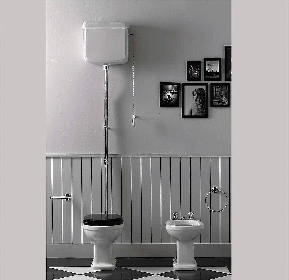 Унитаз SIMAS Londra LO901 с высоким бачком, белый/хром купить в интернет-магазине Sanbest