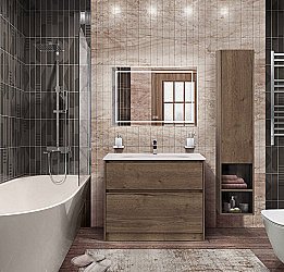 Тумба с раковиной BelBagno Kraft 600 Rovere Tabacco для ванной в интернет-магазине Sanbest