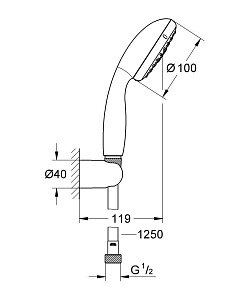 Душевая гарнитура Grohe Tempesta new 27799 001 купить в интернет-магазине сантехники Sanbest