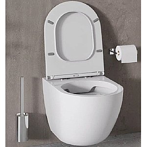 Унитаз подвесной с инсталляцией Agger ATI03100+APB200 белый, с крышкой микролифт, безободковый, с кнопкой хром купить в интернет-магазине Sanbest