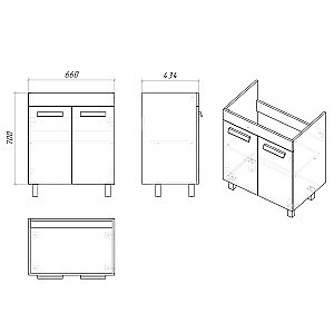 Тумба с раковиной Grossman НЕО 107013-1K 70 белая для ванной в интернет-магазине Sanbest
