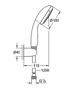 Душевая гарнитура Grohe Tempesta new 27799 001 купить в интернет-магазине сантехники Sanbest