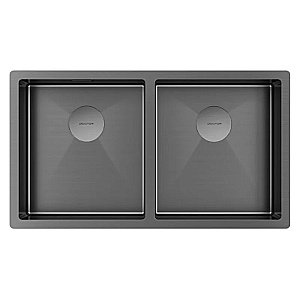 Кухонная мойка Paulmark Next 78/2S PM207844-GM вороненая сталь купить в интернет-магазине сантехники Sanbest