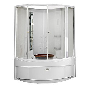 Душевой бокс Радомир Даниэла 140х140 без крыши, стекло матовое/профиль белый купить в интернет-магазине Sanbest