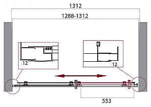 Душевая дверь BelBagno UNO 195-BF-1 130 стекло рифленое/профиль хром купить в интернет-магазине Sanbest
