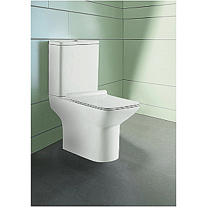 Унитаз напольный Azario Glory AZ-49 белый, безободковый, с бачком, с крышкой микролифт купить в интернет-магазине Sanbest