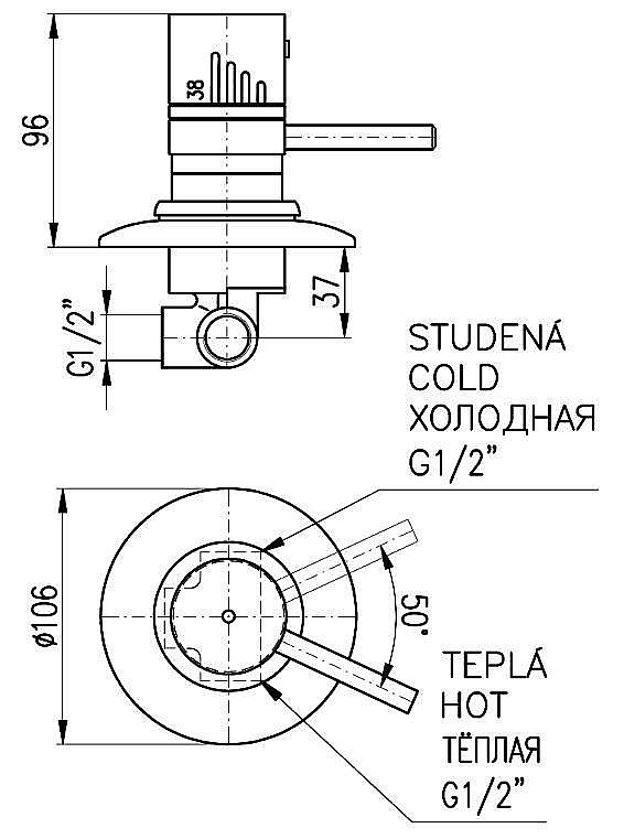 Смеситель для душа Rav-Slezak TERMOSTAT DT283Z купить в интернет-магазине сантехники Sanbest