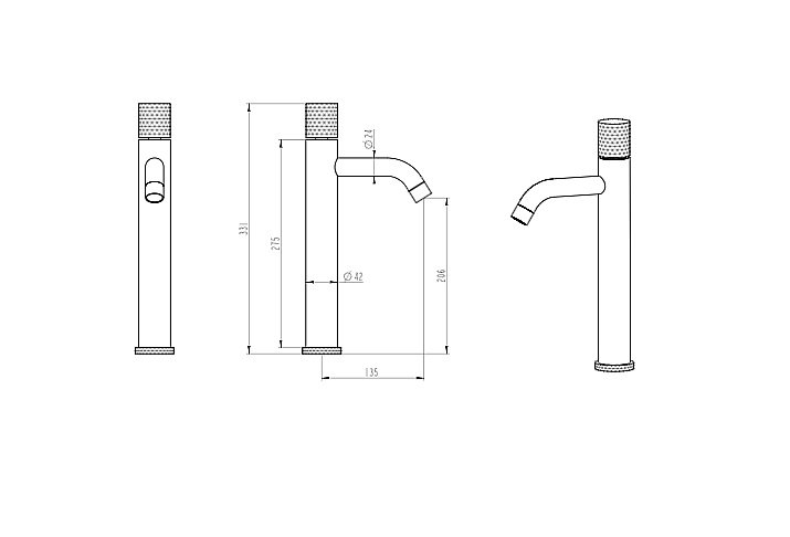 Смеситель для раковины Boheme Stick 122-CRCR.3 хром/ручка LINEA купить в интернет-магазине сантехники Sanbest