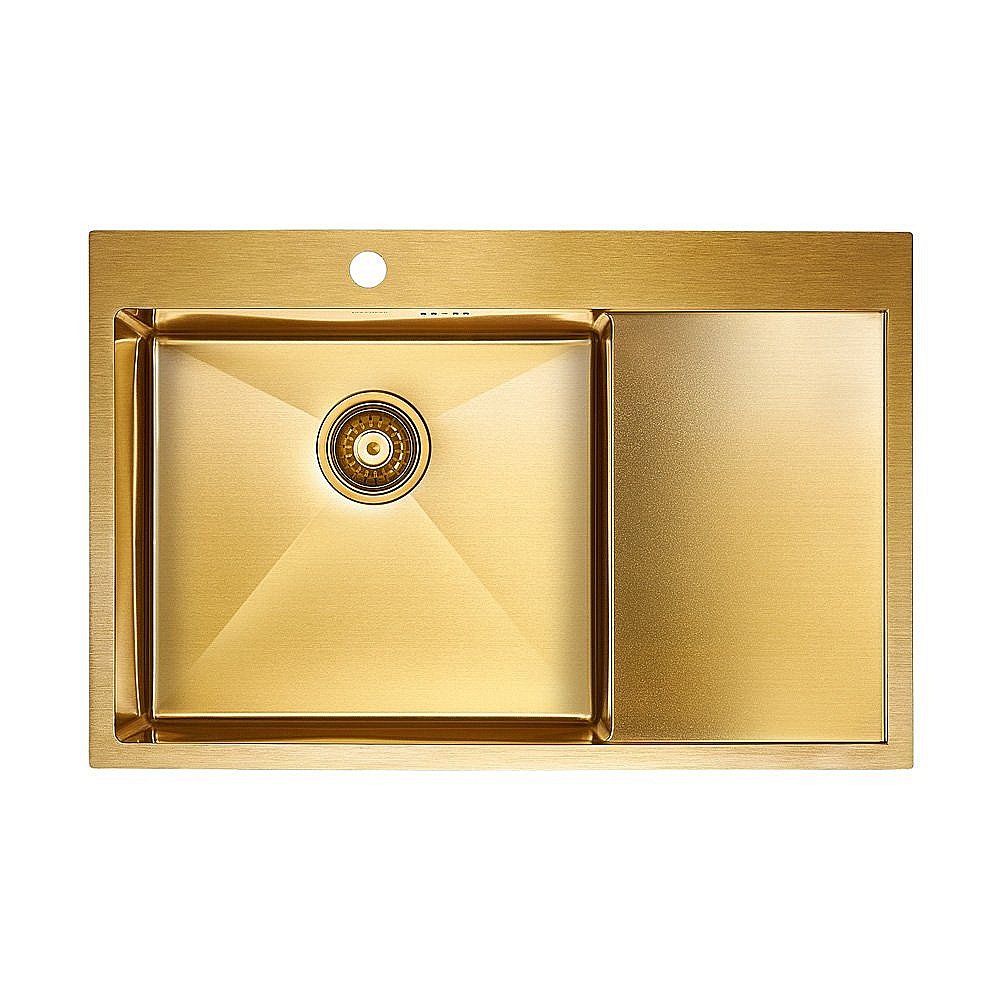 Мойка кухонная Paulmark ATLAN L PM217851-BG брашированное золото купить в интернет-магазине сантехники Sanbest
