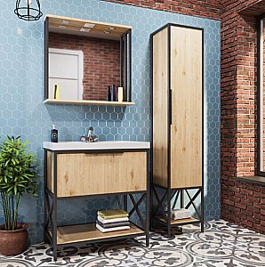 Зеркало Mixline БРУКЛИН 543584 80 дуб бунратти в ванную от интернет-магазине сантехники Sanbest