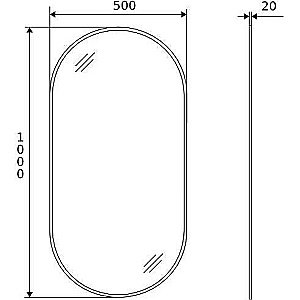 Зеркало Excellent Revia 50х100 DOEX.RE100.050.BL черное матовое в ванную от интернет-магазине сантехники Sanbest