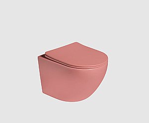 Унитаз подвесной SantiLine SL-5005-P персиковый матовый, безободковый, с крышкой микролифт, слив торнадо купить в интернет-магазине Sanbest