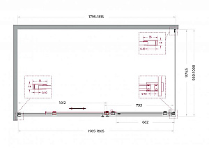 Душевой уголок BelBagno SOFT_CLOSE-2-AH-1 180х100 стекло прозрачное/профиль оружейная сталь купить в интернет-магазине Sanbest