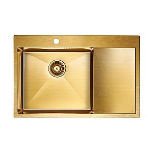 Мойка кухонная Paulmark ATLAN L PM217851-BG брашированное золото купить в интернет-магазине сантехники Sanbest