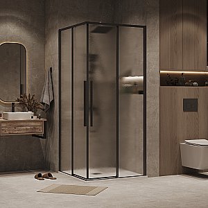 Душевой уголок Grossman Galaxy 300.K33.01.9090.21.02 90x90 стекло шиншилла/профиль черный матовый купить в интернет-магазине Sanbest