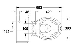 Унитаз с низким бачком Burlington Guild безободковый, белый/хром купить в интернет-магазине Sanbest