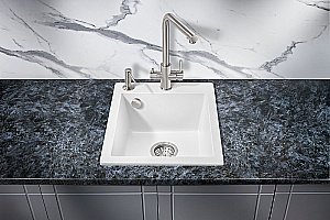 Мойка кухонная Milacio Murcia 42 Cuarzo MC.77042 белая купить в интернет-магазине сантехники Sanbest