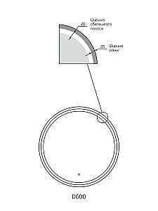 Зеркало Taliente Zled TA-Zled-SBLd600 60 черное в ванную от интернет-магазине сантехники Sanbest
