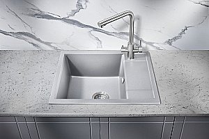 Мойка кухонная Milacio Navarra 60 Cuarzo MC.77073 серый металлик купить в интернет-магазине сантехники Sanbest