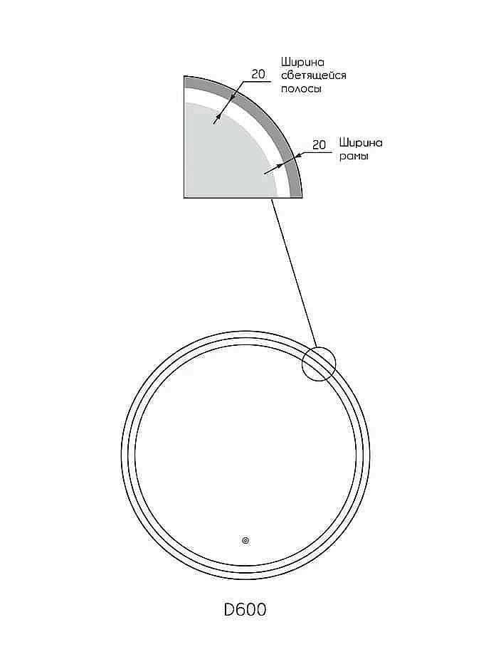 Зеркало Taliente Zled TA-Zled-SBLd600 60 черное в ванную от интернет-магазине сантехники Sanbest