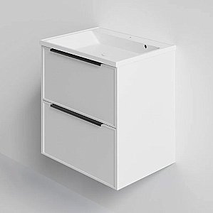 Тумба с раковиной La Fenice Simpla Twin 80 FNC-01-SIM-B-80-2 белая матовая для ванной в интернет-магазине Sanbest