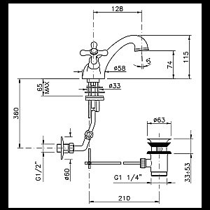 Смеситель для раковины Nicolazzi Nuova Brenta 2532CR хром купить в интернет-магазине сантехники Sanbest