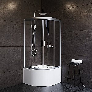 Душевой уголок AM.PM Gem W90G-401A090WT 90х90 стекло прозрачное/профиль серебро матовое купить в интернет-магазине Sanbest