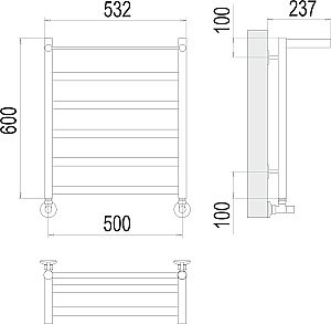 Полотенцесушитель водяной Terminus Хендрикс П6 500х600 купить в интернет-магазине сантехники Sanbest