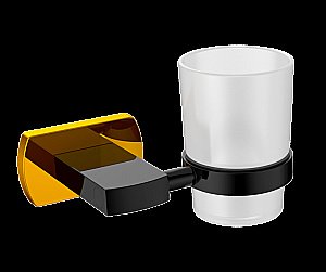 Стакан для зубных щеток CeramaLux Azzuro 95602 черный матовый/золото купить в интернет-магазине сантехники Sanbest