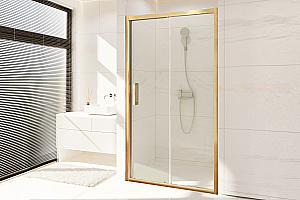 Душевая дверь Royal Bath ACCORD RB HS-T-GB 105 стекло прозрачное/профиль брашированное золото купить в интернет-магазине Sanbest